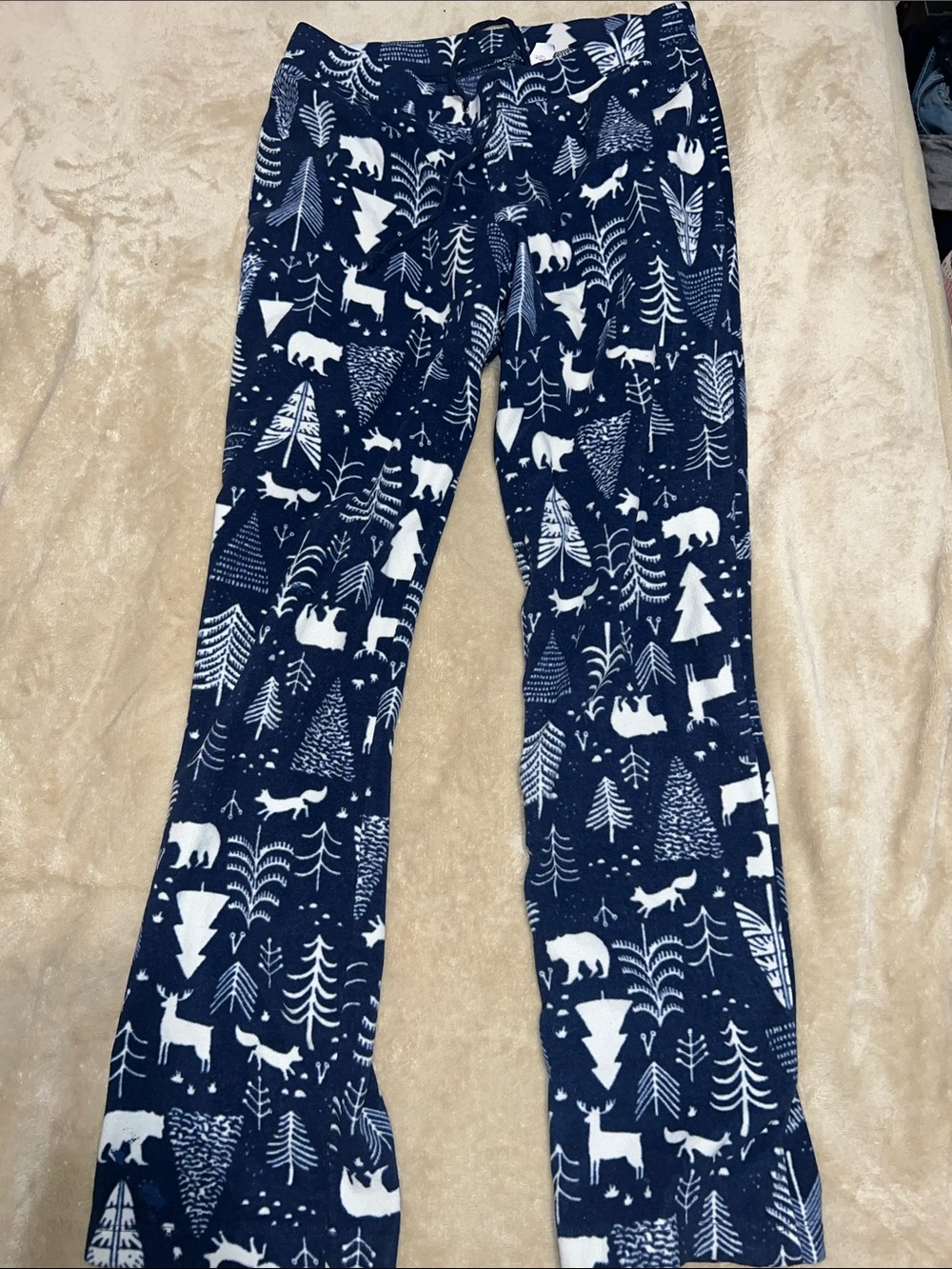 Old Navy Navy & White Woodland Fleece Pajama Bottoms
